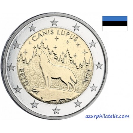 2 euro commémorative - Estonia - 2021 - The Estonian national animal  the wolf - UNC