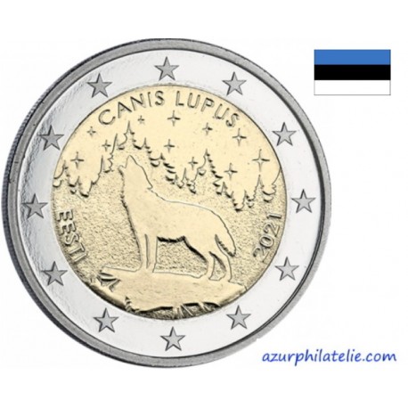 2 euro commémorative - Estonie - 2021 - Le loup, animal national de lEstonie - UNC