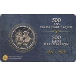 2 euro commémorative - Belgique - 2021 - 500 ans des Karlsgulden frappés sous l'empereur Charles V - Coincard