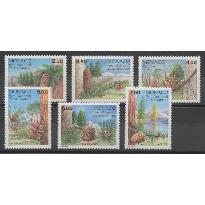Timbres - arbres - Monaco  - 1991 - No 1799/1804