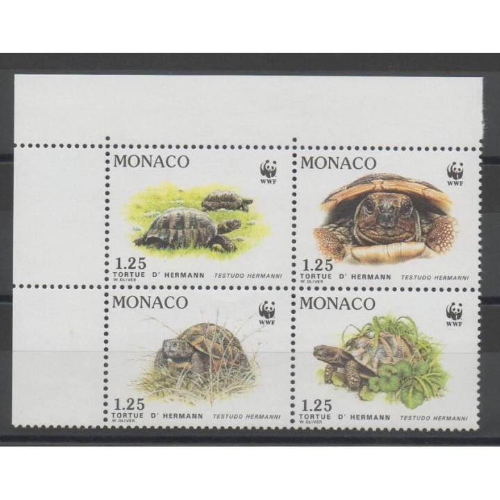 Timbres - animaux divers - Monaco  - 1991 - No 1805/1808