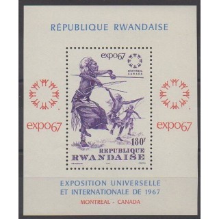 Buy this souvenir sheet  of Rwanda of the year 1967 (Nb BF7).