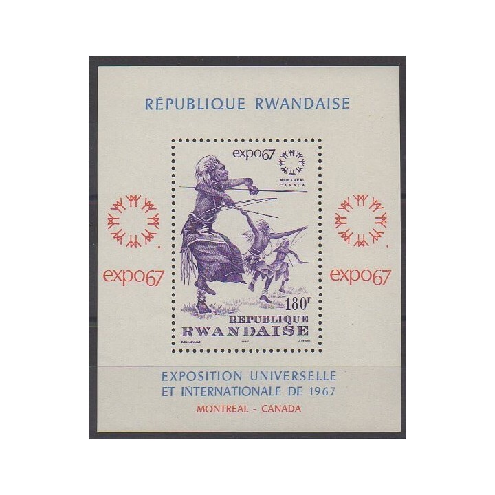 Acheter ce bloc-feuillet du Rwanda de l'année 1967 (No BF7).