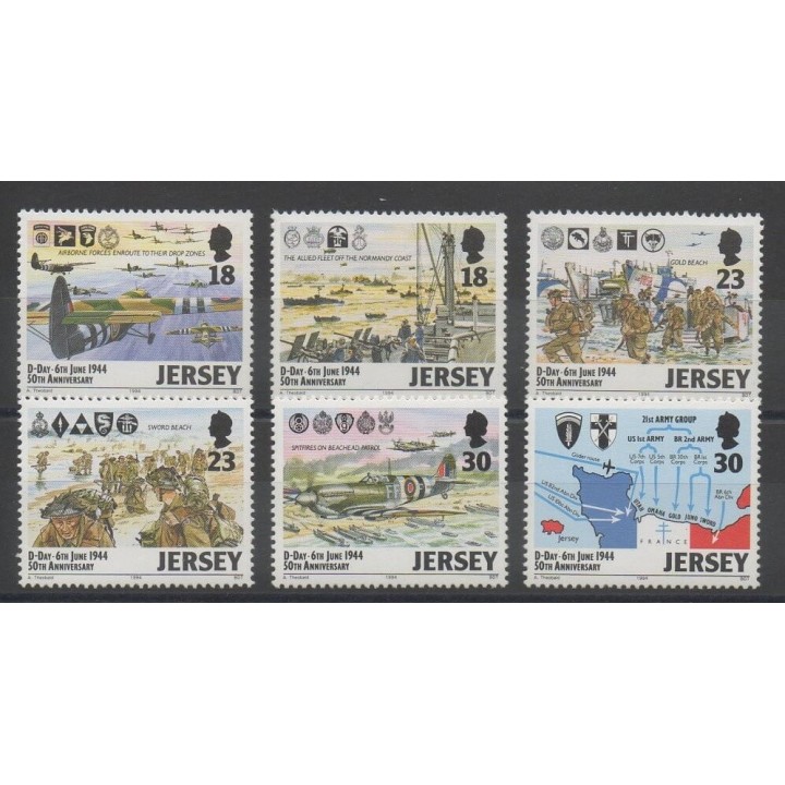 Timbres - Seconde Guerre mondiale - Jersey - 1994 - No 653/658