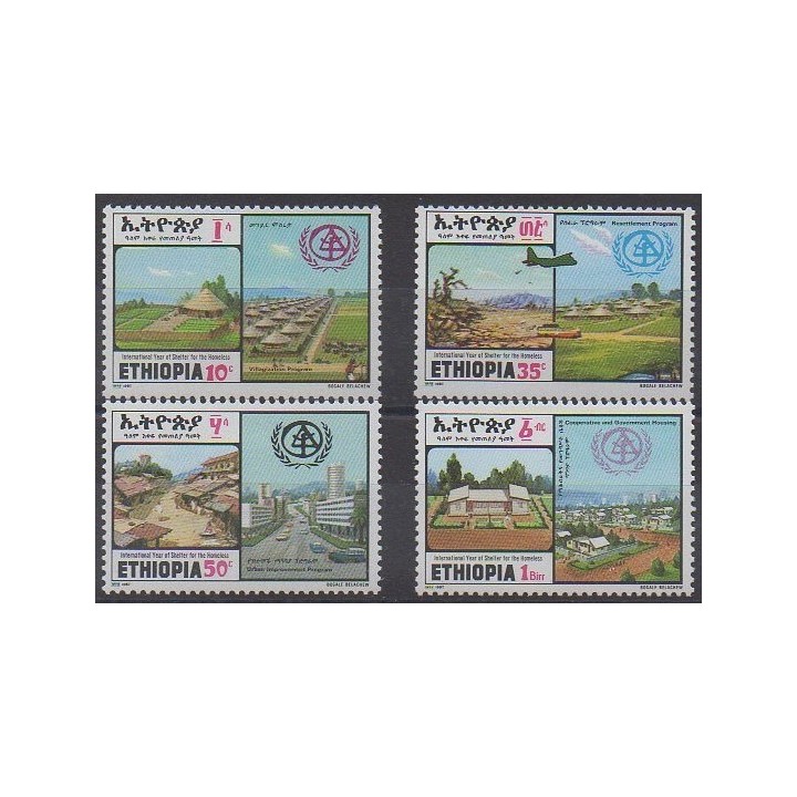 Acheter cette série de timbres d'Éthiopie de l'année 1987 (No 1200/1203).