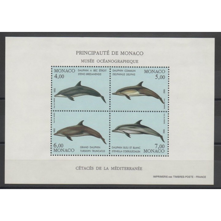 Stamps - sea life - Monaco - 1992 - Nb BF 56