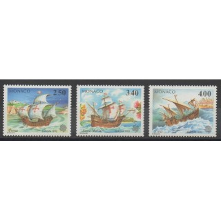 Timbres - bateaux - Monaco  - 1992 - No 1825/1827