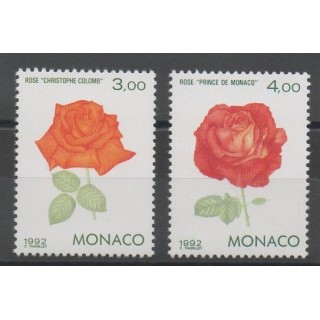 Timbres - roses - Monaco  - 1992 - No 1839/1840
