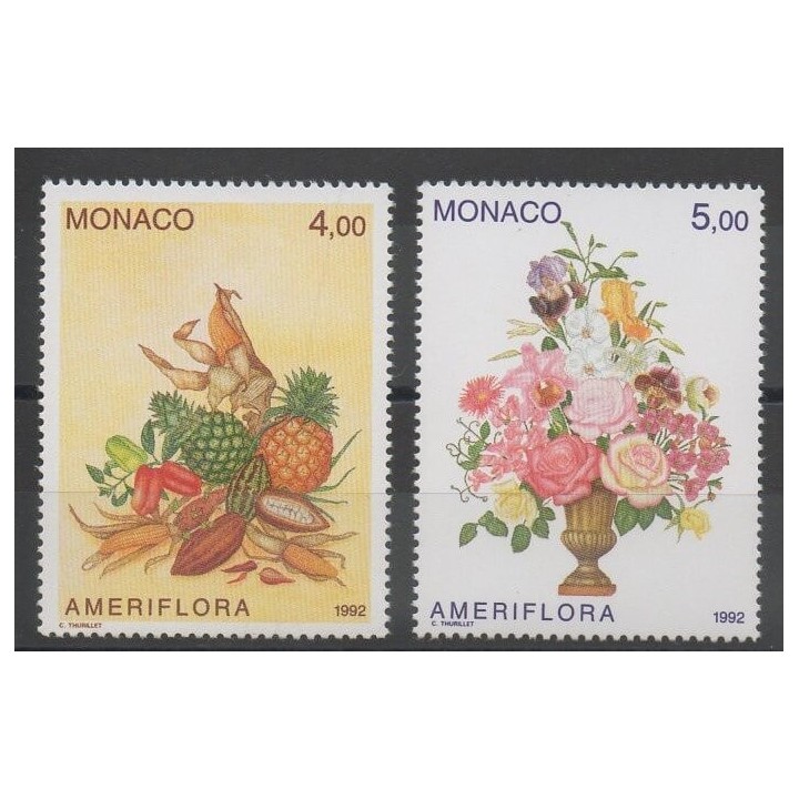 Timbres - fruits - Monaco  - 1992 - No 1830/1831