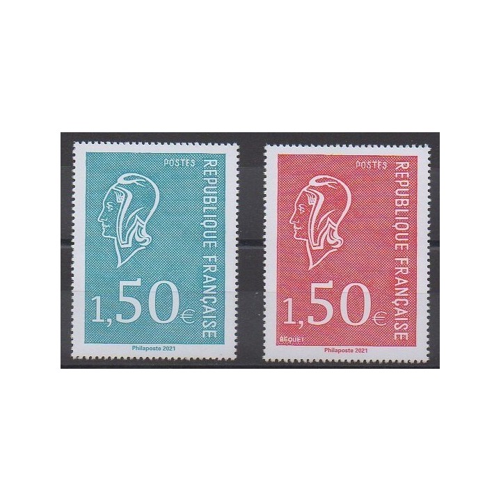 Acheter ce timbre de France de l'année 2021 (Marianne de Béquet - Timbres de carnet - Grand format).