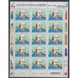 France - Feuillets de France - 2021 - Nb F43 - Gustave Flaubert - Literature