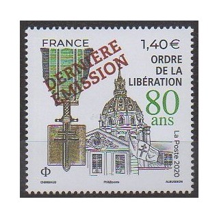 Acheter ce timbre de France de l'année 2021 (Ordre de la libération - Surchargé).