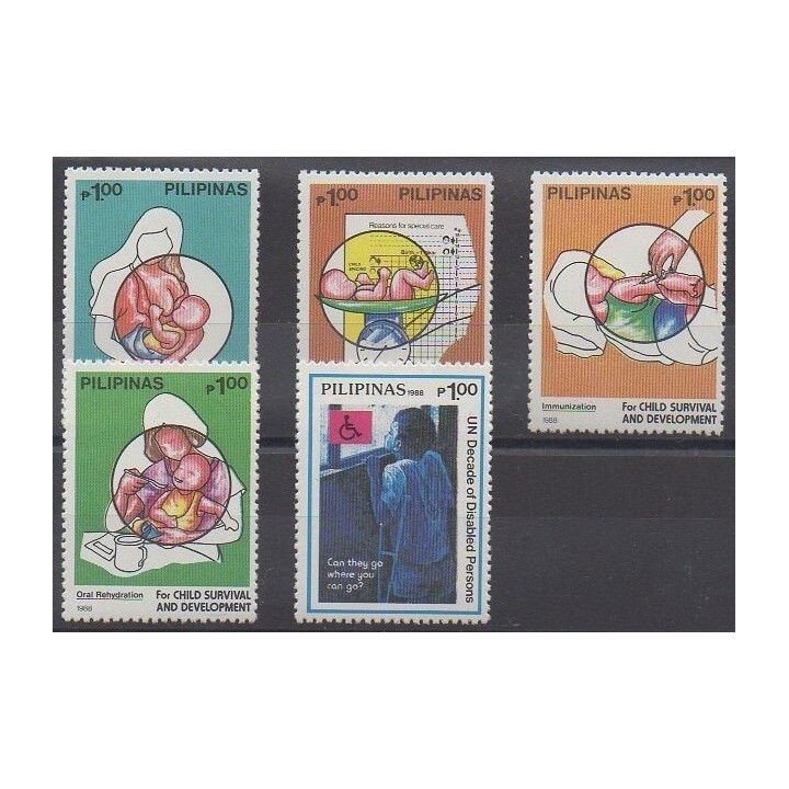 Buy this set of stamps of Philippines of the year 1988 (Nb 1647/1651).