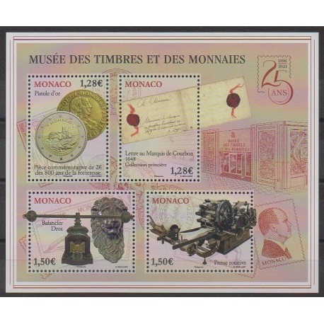 Monaco - Blocks and sheets - 2021 - Nb F3303 - Coins, Banknotes Or Medals - Philately
