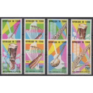 Acheter cette série de timbres du Tchad de l'année 1985 (No 470/477).