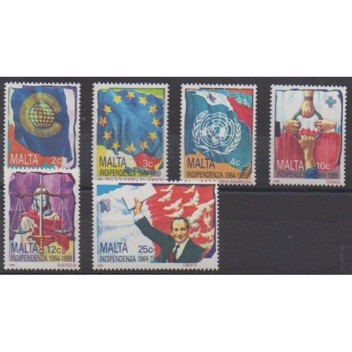 Acheter cette série de timbres de Malte de l'année 1989 (No 788/793).