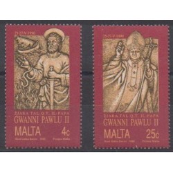 Malta - 1990 - Nb 820/821 - Pope