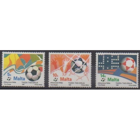 Malte - 1990 - No 822/824 - Coupe du monde de football