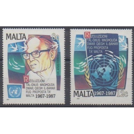Malte - 1987 - No 763/764 - Nations unies