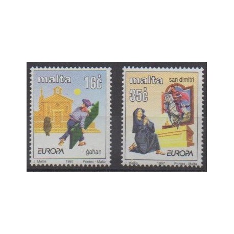 Malte - 1997 - No 987/988 - Littérature - Europa