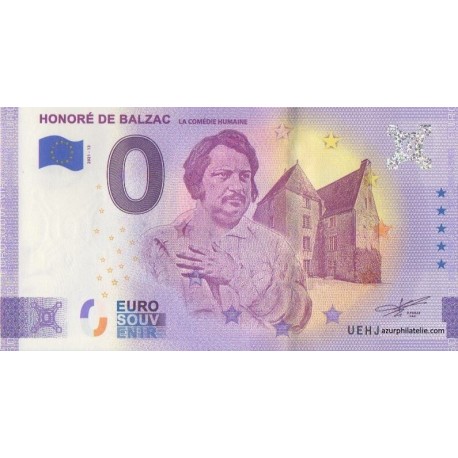 Euro banknote memory - 37 - Honore de Balzac - La comédie humaine - 2021-13 - Anniversary