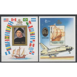 Timbres - Christophe Colomb - Mongolie - 1992 - No BF 188/BF 189