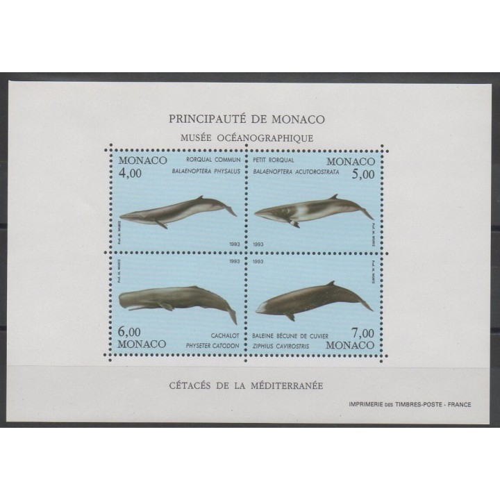 Timbres - vie marine - Monaco  - 1993 - No BF 59