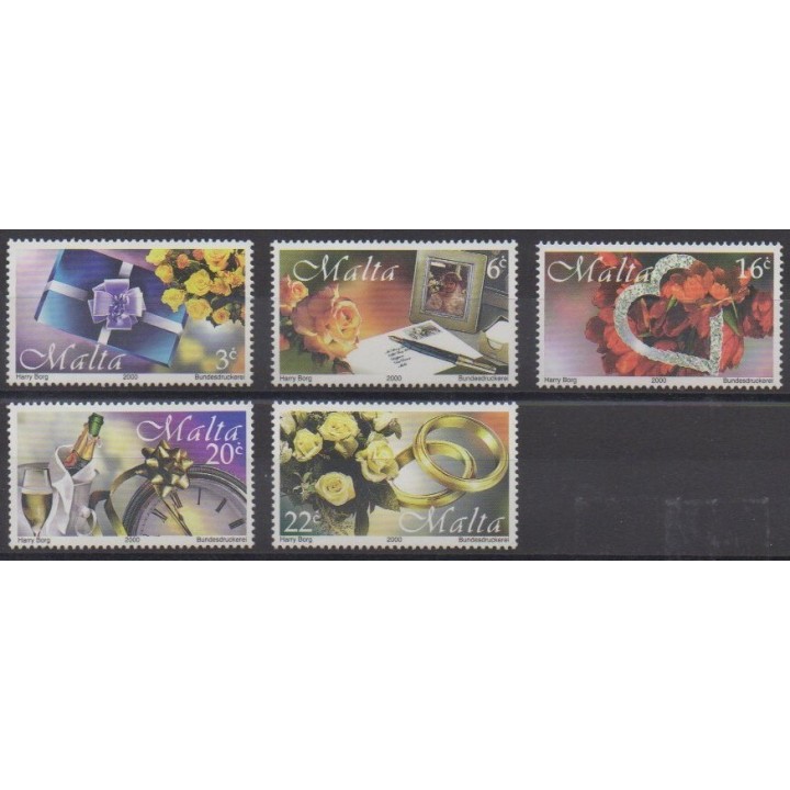 Acheter cette série de timbres de Malte de l'année 2000 (No 1087/1091).