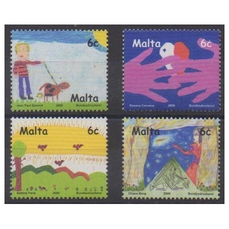 Malta - 2000 - Nb 1117/1120 - Children's drawings