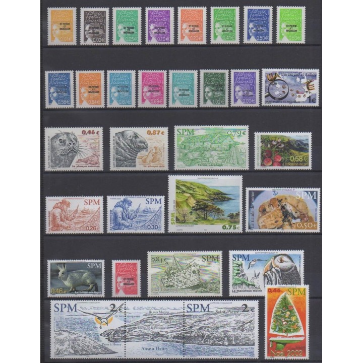 Acheter les timbres de Saint-Pierre et Miquelon de l'année 2002 (No 758/787 - PA82).