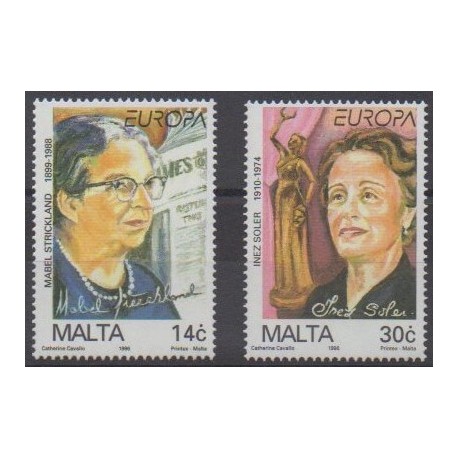 Malte - 1996 - No 958/959 - Célébrités - Europa