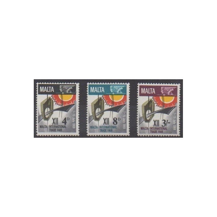 Acheter cette série de timbres de Malte de l'année 1968 (No 375/377).