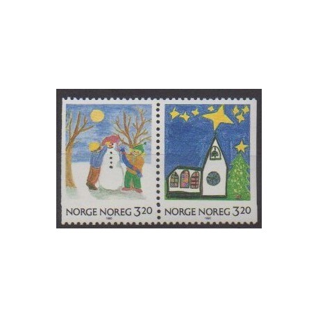 Norway - 1990 - Nb 1013/1014 - Christmas - Children's drawings
