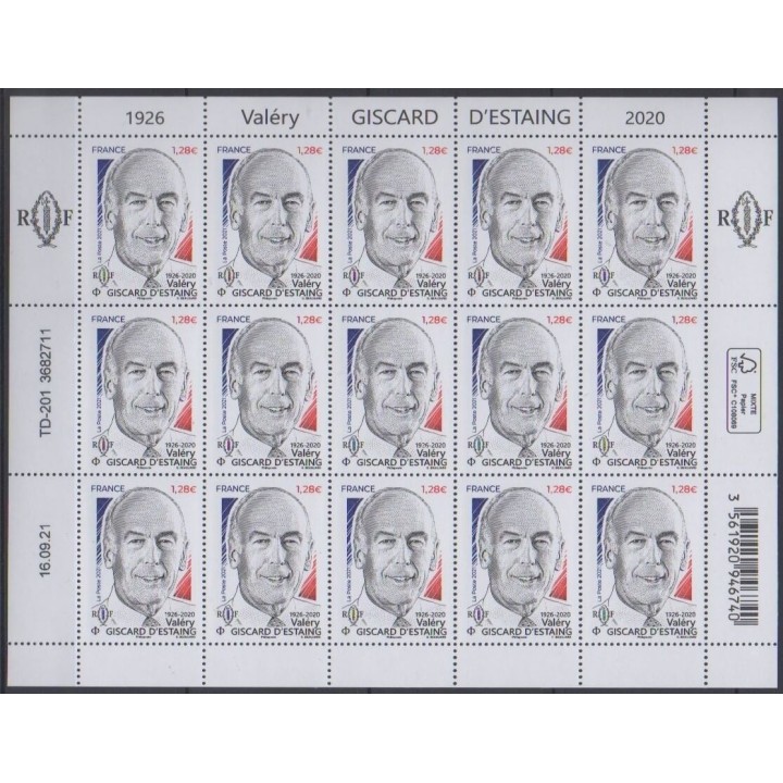 Buy this souvenir sheet  of France of the year 2021 (Nb F44 - Valéry Giscard d'Estaing).