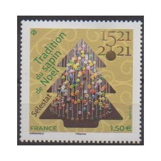 Acheter ce timbre de France de l'année 2021 (Tradition du sapin).