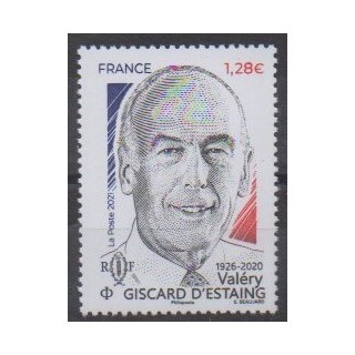 Buy this stamp of France of the year 2021 (Valéry Giscard d'Estaing).
