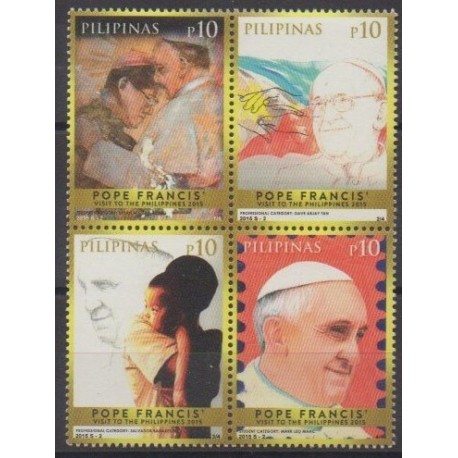 Philippines - 2015 - Nb 3906/3909 - Pope