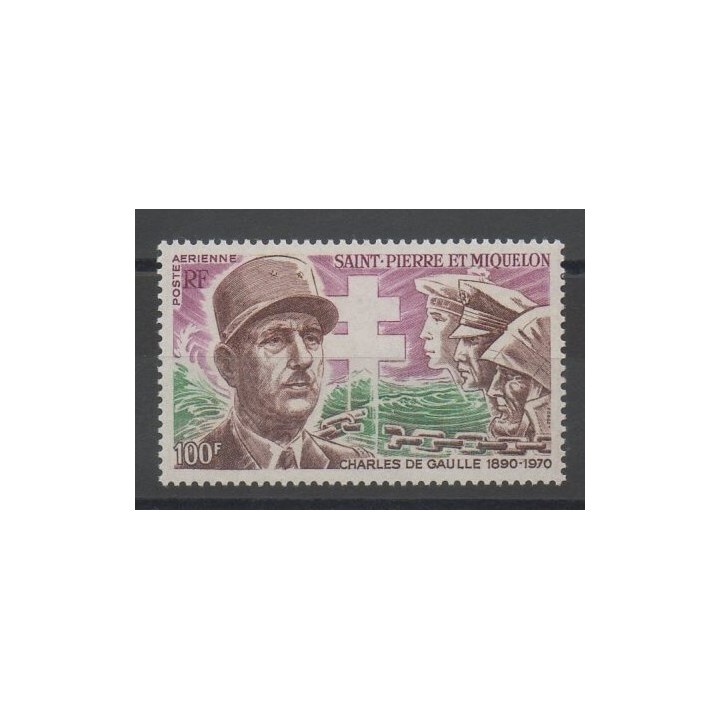 Stamps - de Gaullle - Saint-Pierre and Miquelon - 1972 - Nb PA 53