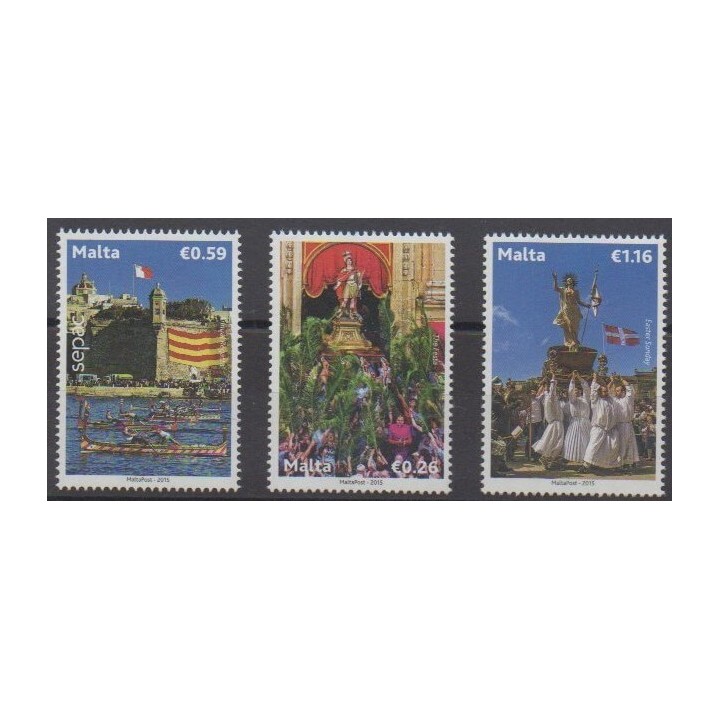Acheter cette série de timbres de Malte de l'année 2015 (No 1829/1831).