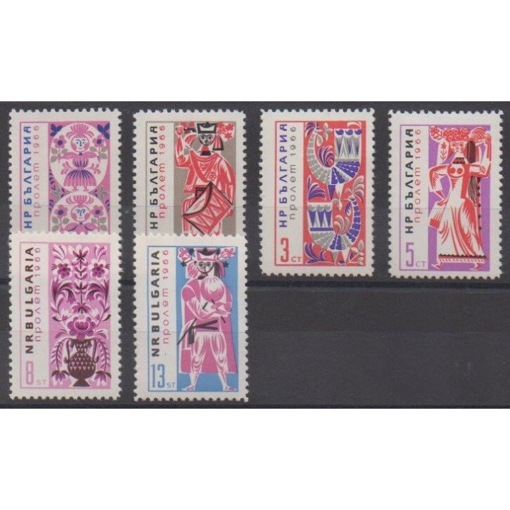 Acheter cette série de timbres de Bulgarie de l'année 1966 (No 1386/1391).