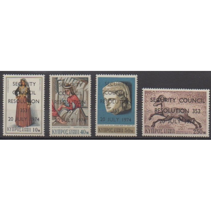 Acheter cette série de timbres de Chypre de l'année 1974 (No 407/410).