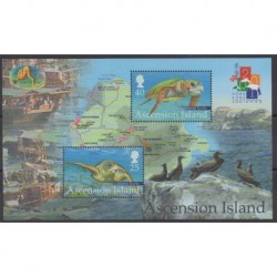 Ascension Island - 2001 - Nb BF43 - Turtles - Philately
