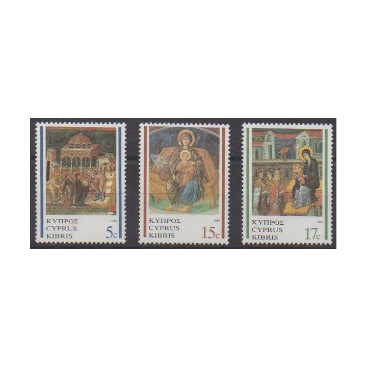 Acheter cette série de timbres de Chypre de l'année 1988 (No 704/706).