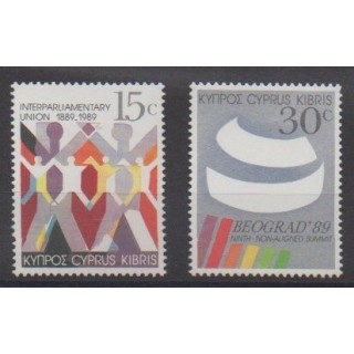 Buy this set of stamps of Cyprus of the year 1989 (Nb 718/719).