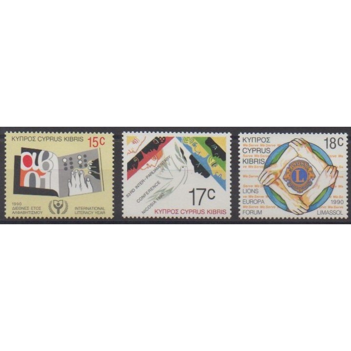 Buy this set of stamps of Cyprus of the year 1990 (Nb 743/745).