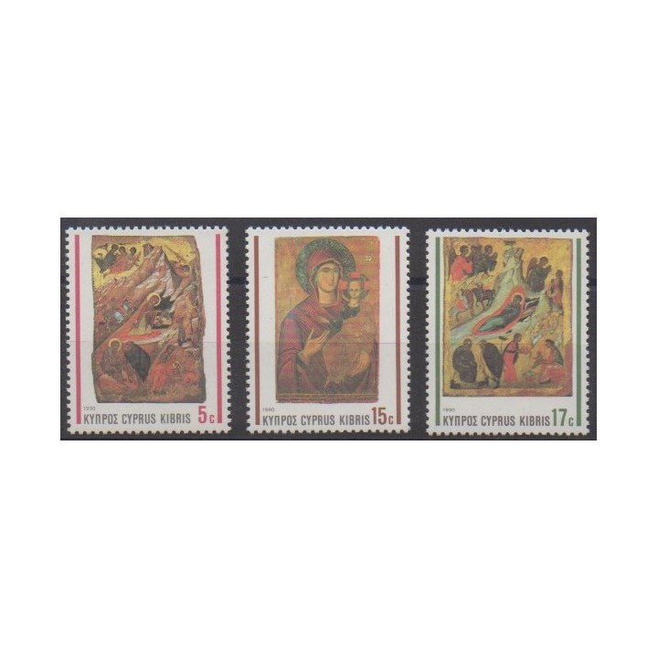 Acheter cette série de timbres de Chypre de l'année 1990 (No 763/765).