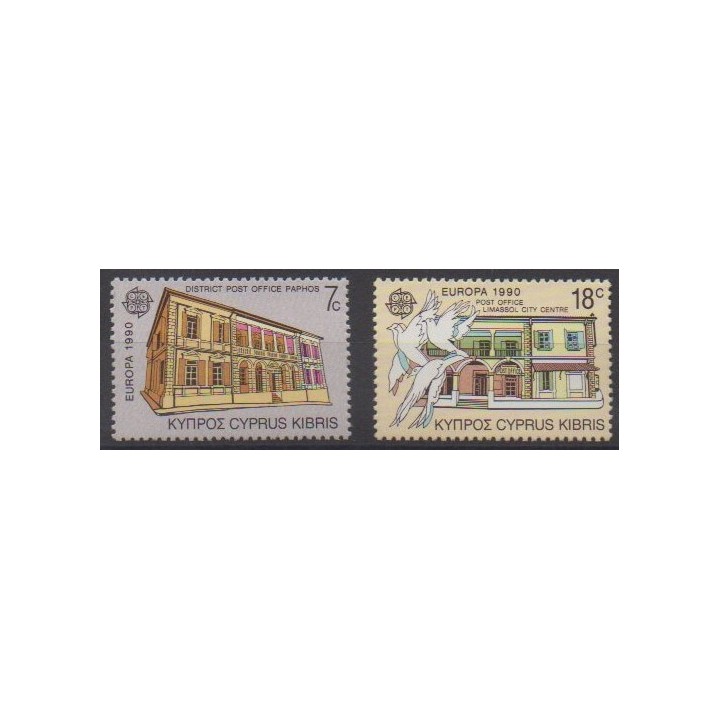 Acheter cette série de timbres de Chypre de l'année 1990 (No 746/747).