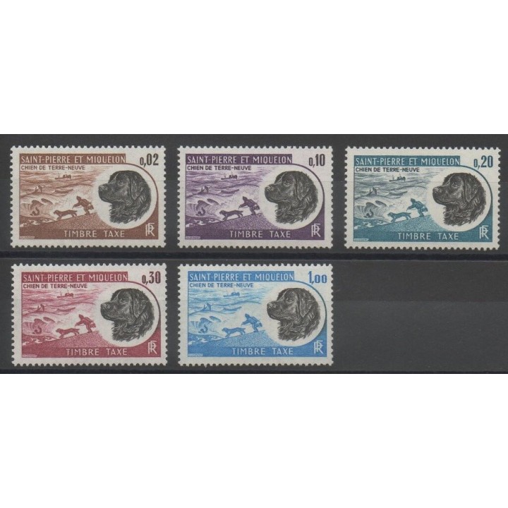Timbres - chiens - Saint-Pierre et Miquelon - 1973 - No T77/T81