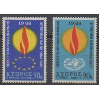 Buy this set of stamps of Cyprus of the year 1968 (Nb 297/298).