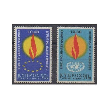Chypre - 1968 - No 297/298 - Droits de l'Homme